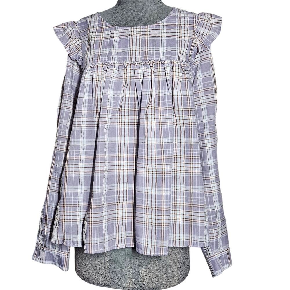 Loft Purple Plaid Blouse Size 20